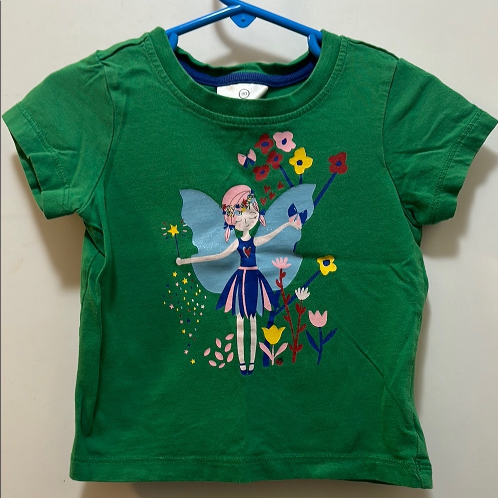 Hanna Andersson Green Short Sleeve Tee with Fairy 🧚‍♀️ ✨ Graphics